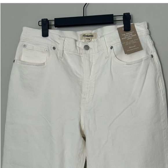 NWT Madewell The Petite Perfect Vintage Wide-Leg Crop Jean in Tile White Sz 31P - Picture 7 of 13